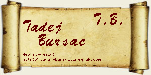 Tadej Bursać vizit kartica